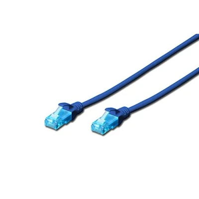 Immagine di Digitus DK 1512 030/B RJ45 cavo di rete, patch CAT 5e U/UTP 3.00 m Blu coppie intrecciate 1 pz.