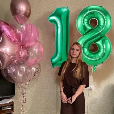 Immagine di Palloncino con numeri di compleanno, 18 anni, in pellicola, verde, da 40 a 101 cm, decorazione elio, per uomini, donne, 18. Festa anniversario