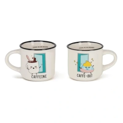 Immagine di LEGAMI Tazzine da Caffè Espresso For Two, Set 2 Coffee Mug in Porcellana New Bone China, Tazza Lavabile Lavastoviglie, Tema Poo, Diametro 5,5 cm, Capacità 50 ml