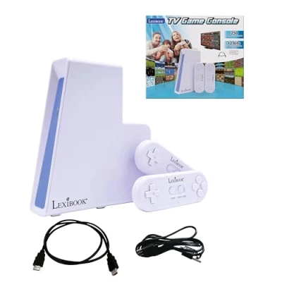 Immagine di Lexibook, Console di gioco TV con 2 controller wireless, 250 giochi, Grafica a 32 bit, Connettore TV, JG7440