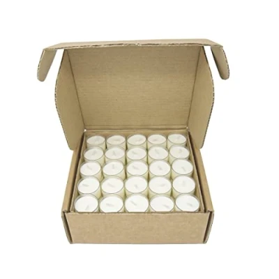 Immagine di Candele di Cera Colza Naturale in Tazza Trasparente Luci Notturne Non Tossiche Bianca Profumate (100 Lumini 4 Ore Autonomia)