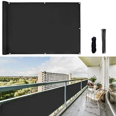 Immagine di CCLIFE Telo Frangivista Balcone Recinzione Copertura per Giardino Protezione Privacy Frangivento Impermeabile con Occhielli Corde e Fascetta