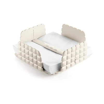 Immagine di Guzzini Tiffany, Portatovaglioli Orizzontale Quadrato con Barra Ferma Tovaglioli Bianco Latte, 20 x h7,3cm 198700156