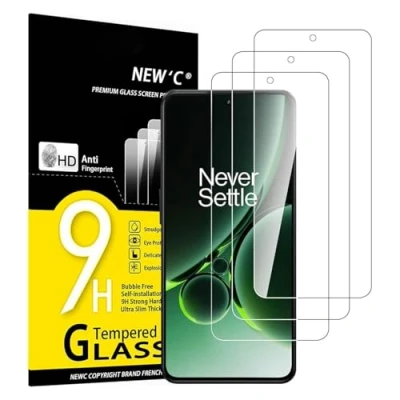 Immagine di NEW&#039;C 3 Pezzi, Vetro Temperato per OnePlus Nord 5G, Pellicola Prottetiva, Senza Bolle, Durezza 9H, 0,33mm Ultra Trasparente, Resistente
