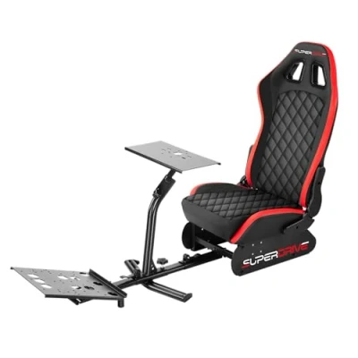 Immagine di Sedile a secchiello di simulazione Superdrive con supporto per volante e pedale Cockpit guida PS5, Xbox Serie X/S, PS4, One PC