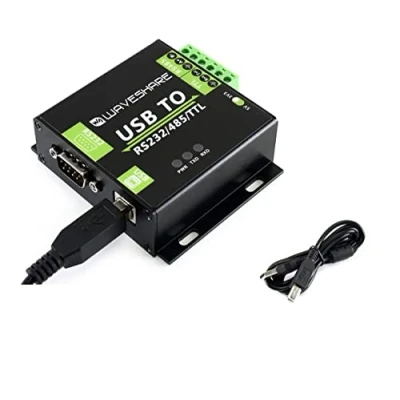 Immagine di Waveshare USB TO RS232 / RS485 Ttl (UART) Industrial Isolated Converter with Original FT232RL Inside Aluminium Alloy Enclosure Power/Adi Magnetical Isolation,TVS Diode