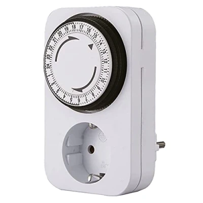 Immagine di CABLEPELADO Programmatore giornaliero 24 ore Potenza massima 3500 W Commutazione ogni 15 minuti Interruttore ON/OFF 230 V 16 A Adatto per uso interno bianco