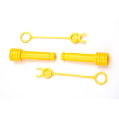 Immagine di Rolly Toys Set di pezzi ricambio, 2 bulloni e staffe, giallo, accessori per Trailer Trac Lader X5990170000