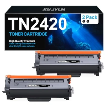 Immagine di KUPYLM TN2420 Toner Compatibili per Brother TN 2420 TN2410 MFC L2710DW L2710DN L2730DW L2750DW DCP L2510D L2530DW HL L2375DW L2310D L2350DW L2370DN (2 Nero, Con Chip)