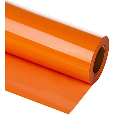 Immagine di HIKENRI Vinile Termoadesivo per Tessuti 30.5x305 cm,Pellicola Plotter in a Trasferimento Termico,Facile da Tagliare e Eliminare,Vinile Permanente T Shirt arancia