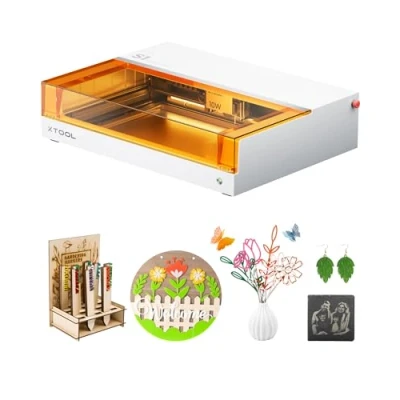 Immagine di xTool S1 10W Incisore Laser Chiuso per l&#039;Artigianato, Messa a Fuoco Automatica, Grande Dimensione 498x330mm, Punto 0.04x0.06mm, Incisione Precisa su Legno, Metallo, Acrilico, Pelle (Bianco)