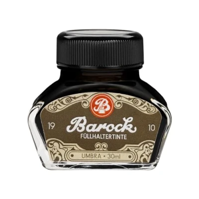 Immagine di Barock 1910 Umbra inchiostro per penna stilografica, penne di vetro, a sfera, stilografica in calamaio, 30 ml, marrone