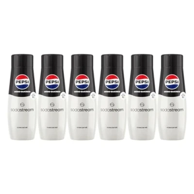 Immagine di Sodastream Set di 6 concentrati Pepsi Max. Senza zucchero. 100% del gusto originale. Con tappo dosatore. x 440 ml.