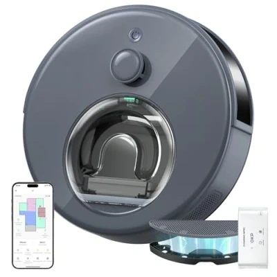 Immagine di OKP L7 Robot Aspirapolvere, LiDAR DToF con Mappatura Intelligente, 6000Pa, 150 Minuti, Design Compatto, App/WiFi, Zone No Go, Ideale per Peli di Animali, Pavimenti Duri e Tappeti