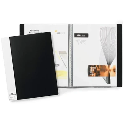 Immagine di Duralook, portalistino per documenti f.to A4, etichetta personalizzabile, 20 buste termosaldate, dorso 17 mm, nero