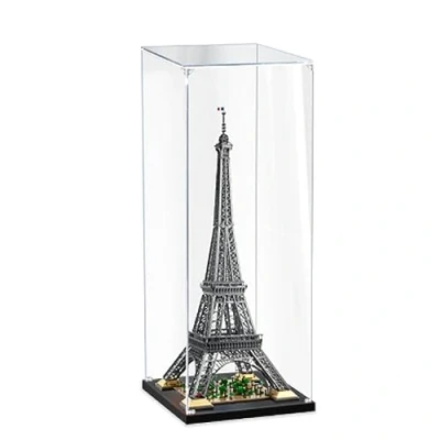 Immagine di Espositore in acrilico compatibile con Lego 10307 Torre Eiffel a Parigi, modello, protezione, antipolvere, modello regalo, trasparente, (solo vetrina) (2 mm)