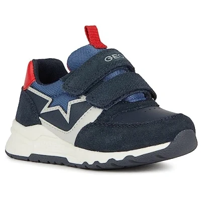 Immagine di Geox B Pyrip Scarpe primi passi per bambini, Taglia: 21, Navy red Pelle / sintetico
