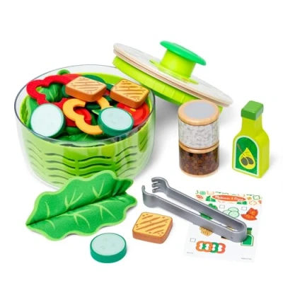Immagine di Melissa &amp; Doug Set da Gioco Centrifuga per Insalata, Alimenti Giocattolo Bambini e Bambine dai 3 Anni in su