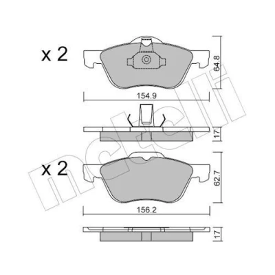 Immagine di METELLI 22 0489 0 Kit pastiglie freno senza contatto segnalazione usura NISSAN: Primera Sedan