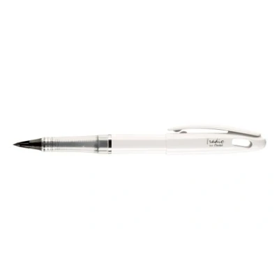 Immagine di Pentel TRJ94W A Pennarello Tradio con punta in feltro flessibile, edizione fusto bianco/nero ad elevata lucentezza, ricaricabile cartucce MLJ20