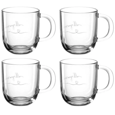 Immagine di LEONARDO HOME 046451 EMOZIONE Set di 4 tazze in vetro, 400 ml, multicolore