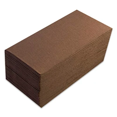 Immagine di Saten ser42107568 Premium, tovagliolo 40 x 40, 2 strati, piegati 1/8, tovaglioli, punta punta, Cioccolato
