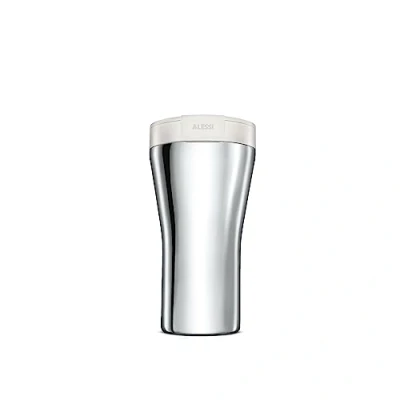 Immagine di Alessi Caffa Travel Mug, Resina Termoplastica Bianco, Acciaio Inossidabile 18/10, 18 x 9.7 10
