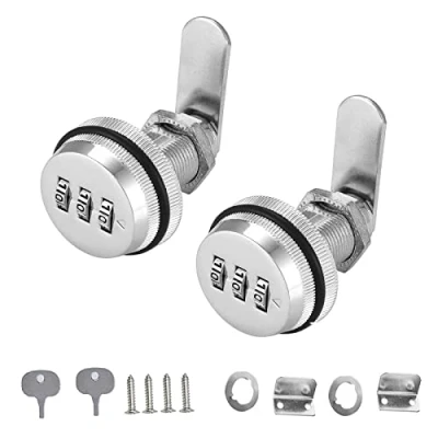 Immagine di Dfuqanb 2 Pezzi Cifre Serratura Armadietto Password Serratura, a Camma con Combinazione, Combinazione per Cassetti, cassetta del cassetto cabinetto