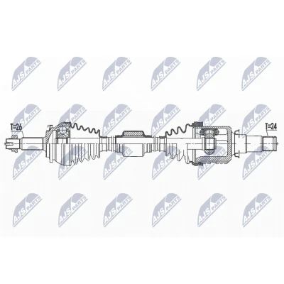 Immagine di NTY NPW TY 157 Albero motore / Semiasse Assale anteriore Dx 975 TOYOTA: Auris Station Wagon, Hatchback