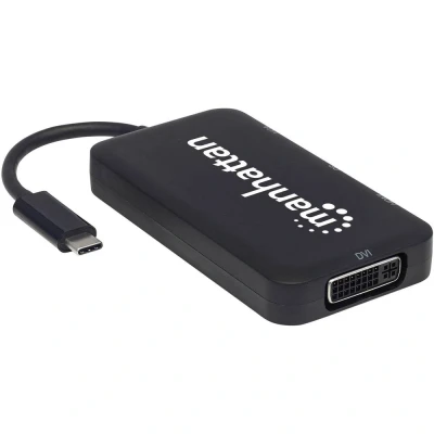 Immagine di Manhattan 152600 USB Adattatore [1x spina C® 1x Presa DVI 24+5 poli, DisplayPort, HDMI, VGA] Nero 8.00 cm