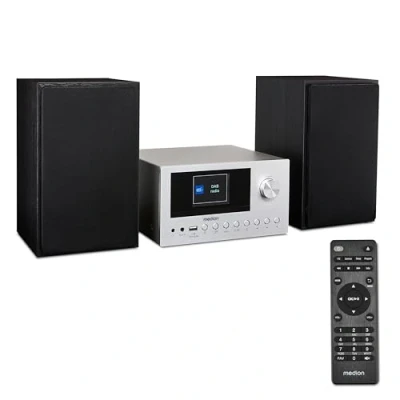 Immagine di MEDION Sistema Audio Micro impianto Compatto P85003 (Radio Internet, Dab+, Radio FM PLL, Bluetooth, Presa USB, AUX, 2x150 W)