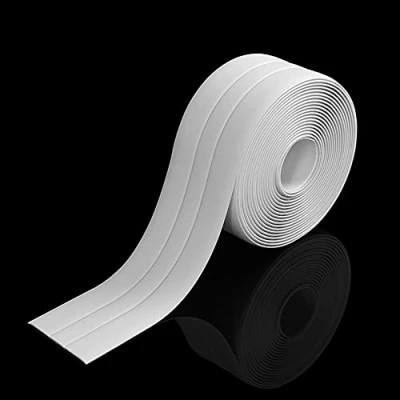 Immagine di Dream HorseX Nastro sigillante autoadesivo, impermeabile, con strumento di guarnizione, antimuffa, utilizzato in cucina, bagno (bianco, doppia piega, 3,8 cm x 3,2 m)