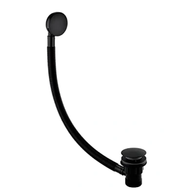 Immagine di Bristan W BATH03 BLK Scarico rotondo per vasca da bagno, con scanalatura, colore: Nero