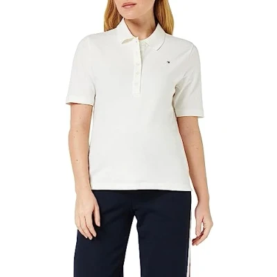 Immagine di Tommy Hilfiger REG SS Polo, Donna, Taglia: Large, Ecru