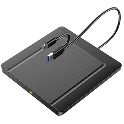 Immagine di CD esterno DVD Drive CD/DVD USB 3.0 &amp; C, +/ RW ROM masterizzatore ottico per laptop, PC, desktop, MacBook, Windows 11/10/8/7/XP/Linux/MacOS (ultra sottile)