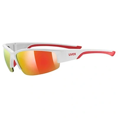 Immagine di uvex sportstyle 215, occhiali sportivi unisex, specchiato, comfort senza pressione e tenuta perfetta, white red/red, one size
