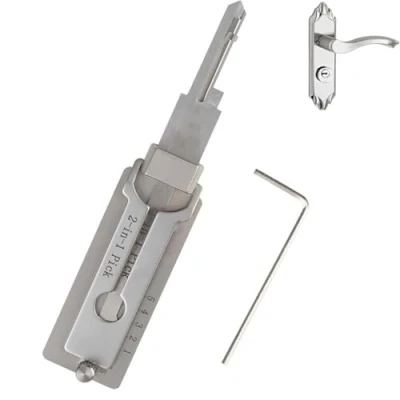 Immagine di Master Key Decoder Lock Picking Tool,Key Pick,in acciaio inox Locksmith Tools,2 in 1 Tools Access Doors Easy Varie Forme (SS001)