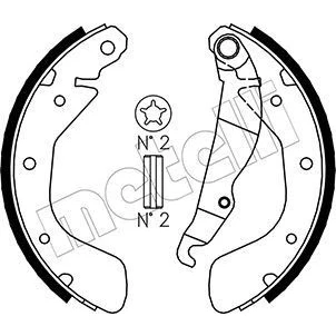 Immagine di METELLI 53 0309 Ganasce Freno 200,0mm 45mm con accessori OPEL: Corsa C Hatchback, Tigra Twintop, Astra F CC, DAEWOO: Lanos Sedan
