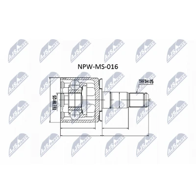 Immagine di NTY NPW MS 016 Kit Giunto Omocinetico Trasmissione automatica, cambio manuale sul lato del MITSUBISHI: PAJERO 2, 1, L200 III Pick up