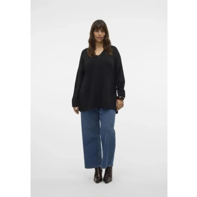 Immagine di Vero Moda Curve Vmcfiluca LS VNCK LONG GA CUR NOOS Maglione, Donna, Taglia: 52/54, Black