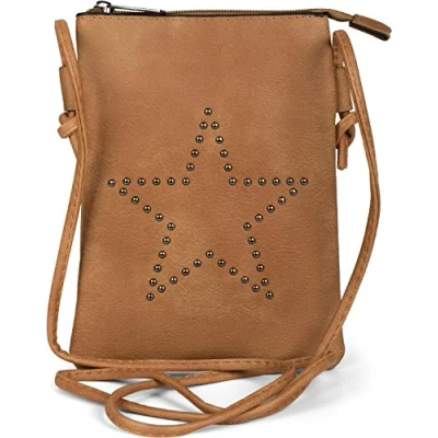 Immagine di styleBREAKER mini bag borsa a tracolla con borchie disposte stella, spalla, mano, borsa, da donna 02012235, colore:Cognac