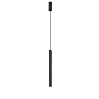 Immagine di Naiyn Lampada a Sospensione LED Nera da soffitto Moderna Creativa Tubo Lungo Bancone Bar Faretto cilindrico Lampadario ad Altezza Regolabile