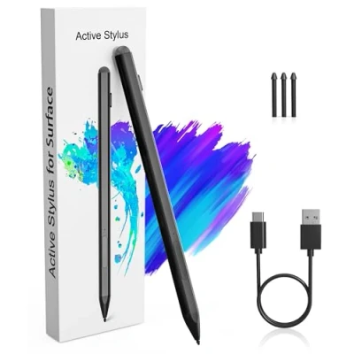 Immagine di Microsoft Surface Penna per Pro 11/10/9/X/8/7/6/5/4/3, Go 4/3/2/1, Laptop/Studio/Book 4/3/2/1 stilo con rifiuto del palmo, 4096 sensibilità alla pressione