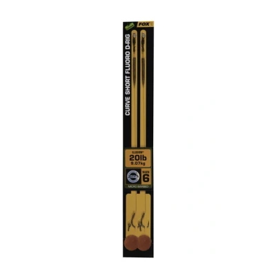 Immagine di Fox Edges Curve Short Fluoro D Rig Illusion 20lb Maat 6 (2 pezzi) Terminali carpfishing