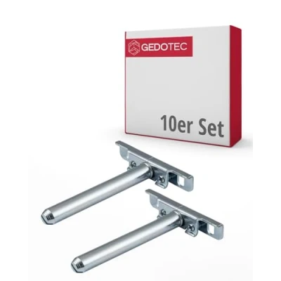 Immagine di Gedotec 10 supporti per ripiani regolabili invisibili Supporto scaffale in ferro zincato mensola montaggio a parete