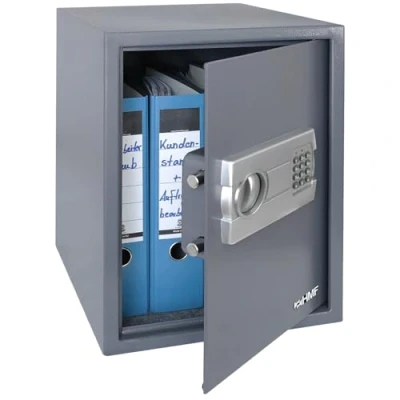 Immagine di HMF 4612812 Cassaforte Mobile, Tresoro con Serratura Elettronica, Armadi di Sicurezza, Raccoglitore A4, 48 x 36 37 cm, antracite