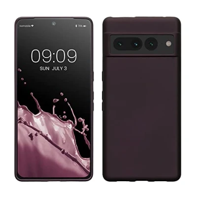 Immagine di kwmobile Custodia Compatibile con Google Pixel 7 Pro Cover Back Case Morbida Protezione in Silicone TPU Effetto metallizzato bordeaux
