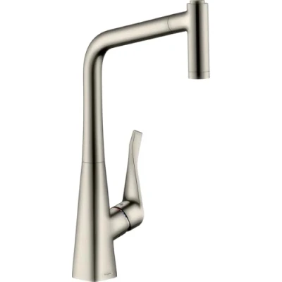Immagine di hansgrohe Metris M71 Miscelatore cucina monocomando 320, doccetta estraibile, 2 getti, acciaio inox, 14820800