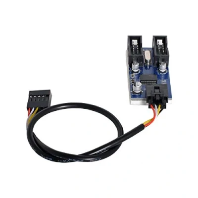 Immagine di cablecc Scheda madre 9pin USB 2.0 Header da 1 a 2 Prolunga femmina Connettore HUB Porta adattatore Multilier