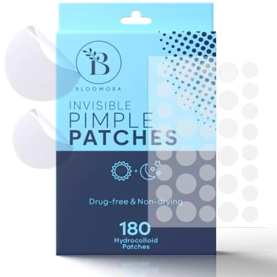 Immagine di BLOOMORA Patch Brufoli Invisibili (180 Pezzi), Pimple Idrocolloide per il delle Macchie di Acne, Acne ill Viso, Cerotti Patches (Dimensioni S/L)